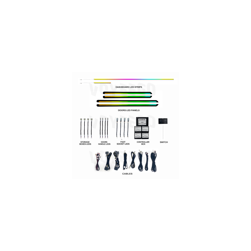 Interior Design Remote - ไฟ LED สำหรับตกแต่งภายในรถยนต์ พร้อมรีโมทคอนโทรลผ่านแอพ ดีไซน์ 2