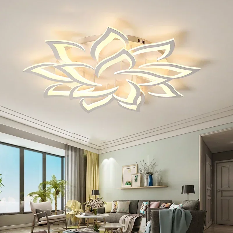 Interior Design Remote - โคมระย้ากลีบดอก LED ของนักออกแบบโคมไฟห้องครัวห้องรับแขกห้องนอนทันสมัยโคมไฟภายในบ้านโคมไฟตกแต่งชั้นสูงหรูหรา