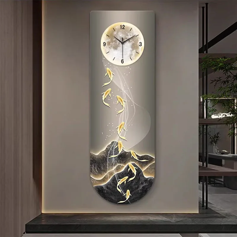 Interior Design Luxury Living Room - นาฬิกาแขวนผนังแบบจำลอง สำหรับตกแต่งห้องนั่งเล่น ดีไซน์หรูหรา สวยงาม ไร้เสียงรบกวน เหมาะสำหรับร้านอาหาร