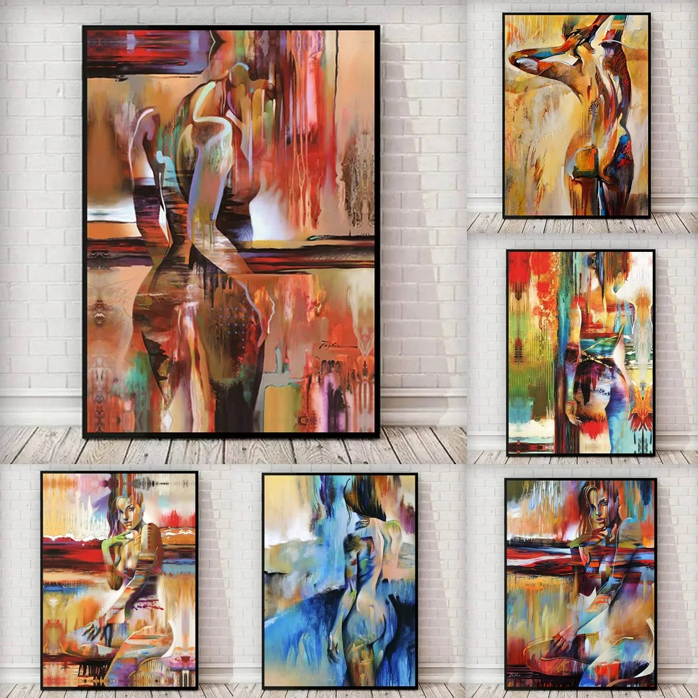Interior Design Sketch - ภาพวาดสีน้ํามันบทคัดย่อหญิงเซ็กซี่ Body Wall Art โปสเตอร์ Graffiti