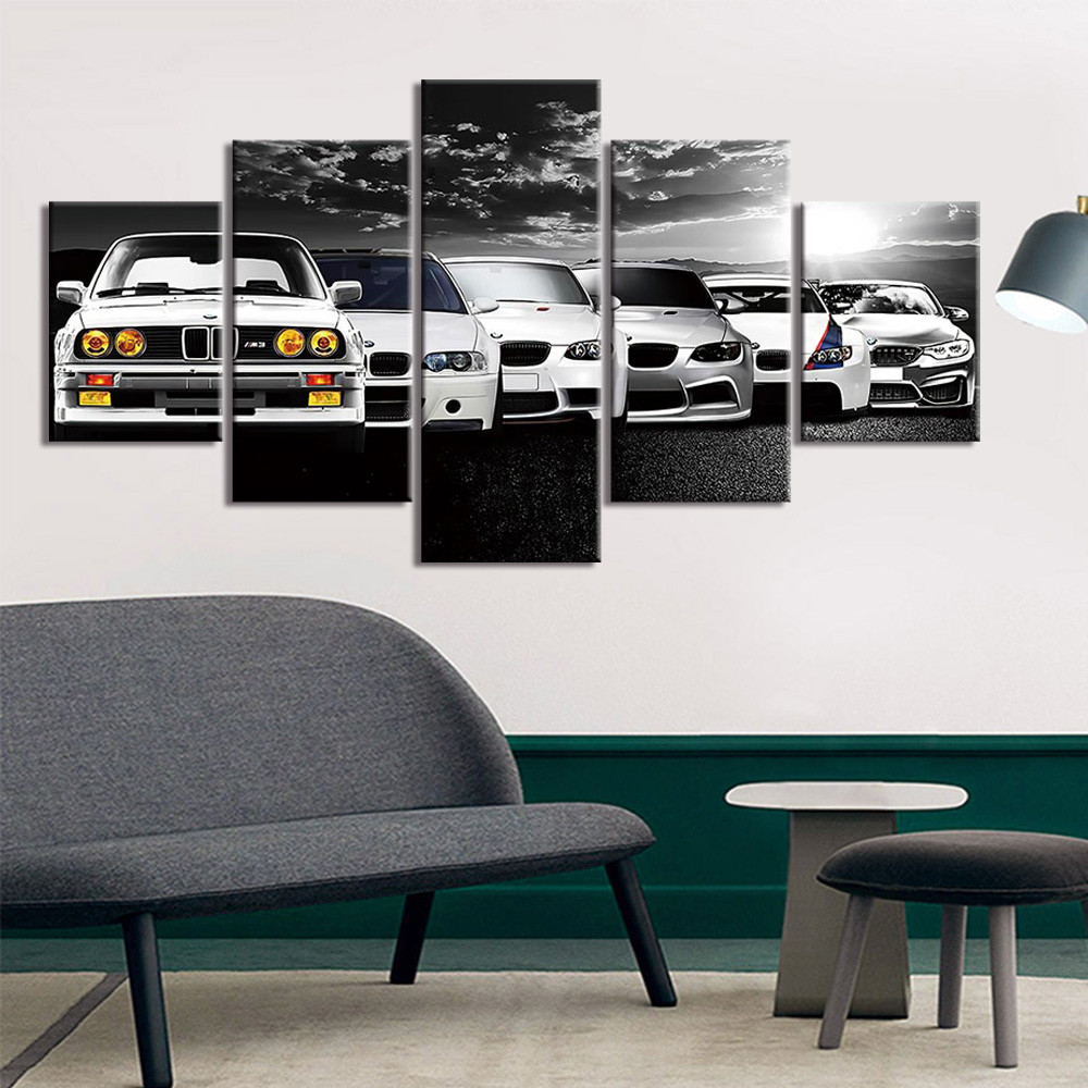 Interior Design Sketch - 5 ชิ้น Wall Art โปสเตอร์ผ้าใบบทคัดย่อ Retro