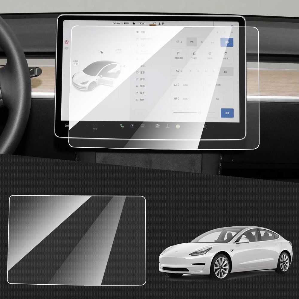 Interior Design Hd - กระจกนิรภัยสําหรับTeslaรุ่น 3/Y 2021-2023 คอนโซลกลางหน้าจอHDนําทางจอแสดงผลฟิล์มออกแบบตกแต่ง