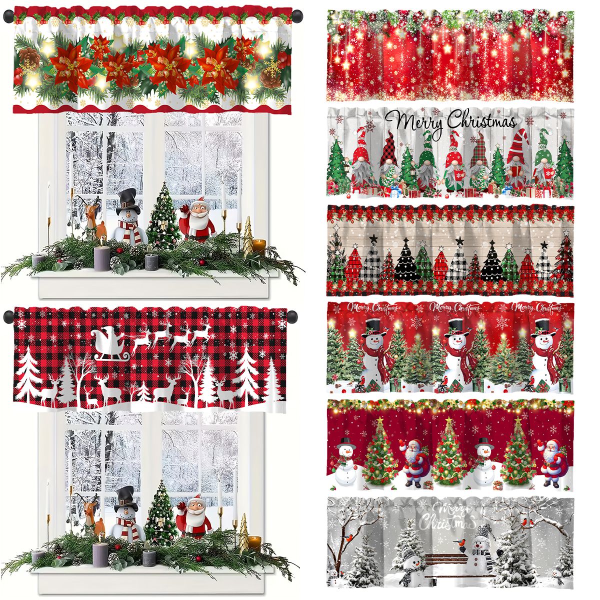 Interior Design Kitchen - คริสต์มาสผ้าม่านสั้นMerry Christmasสําหรับตกแต่งบ้าน 2025 เครื่องประดับคริสต์มาสNavidadของขวัญปีใหม่ 2026 สําหรับห้องครัวห้องนั่งเล่น