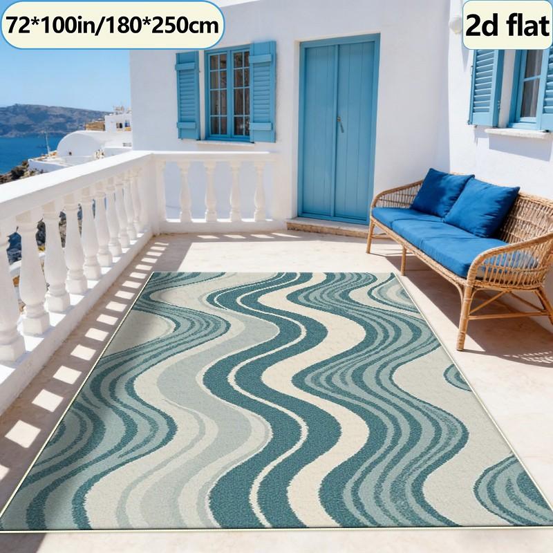 พรมปูพื้นลายคลื่นไล่เฉดสีสไตล์ - Printed Rug Abstract บทวิจารณ์และราคา