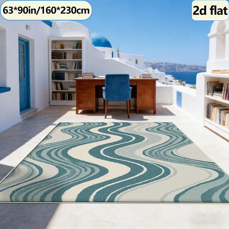 พรมปูพื้นลายคลื่นไล่เฉดสีสไตล์ - Printed Rug Abstract บทวิจารณ์และราคา