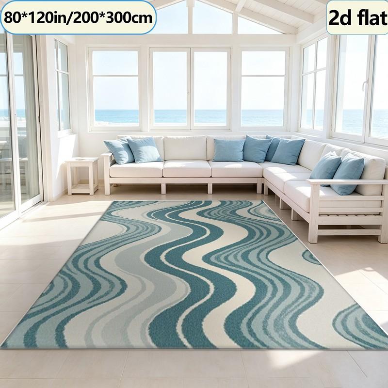 พรมปูพื้นลายคลื่นไล่เฉดสีสไตล์ - Printed Rug Abstract บทวิจารณ์และราคา