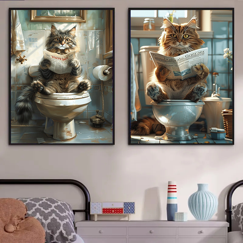 โปสเตอร์รูปสัตว์สำหรับห้องน้ำแ - Interior Design Sketch บทวิจารณ์และราคา