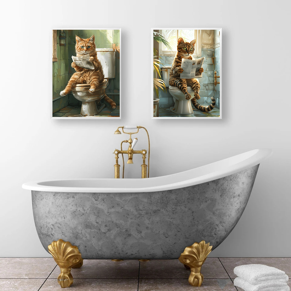 โปสเตอร์รูปสัตว์สำหรับห้องน้ำแ - Interior Design Sketch บทวิจารณ์และราคา
