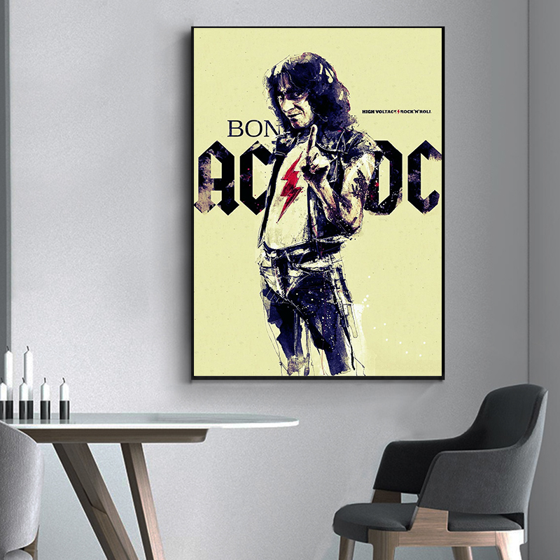 AC_DC Band Canvas Art Retro โป - Interior Design Sketch บทวิจารณ์และราคา