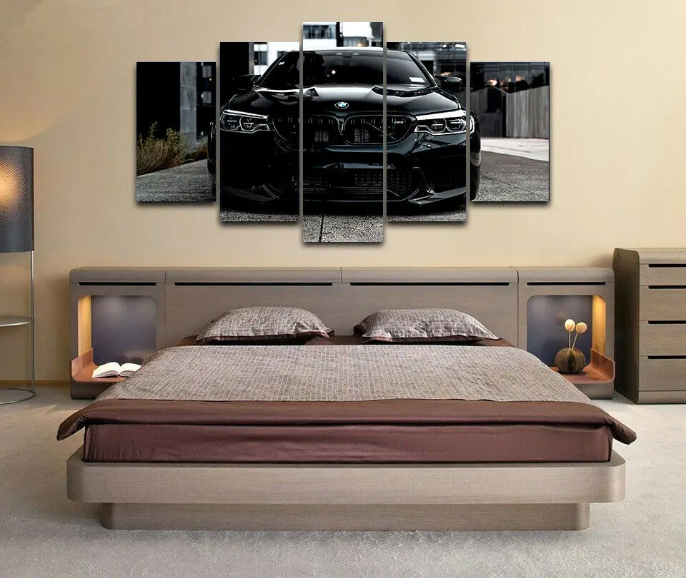 ไม่มีกรอบผ้าใบ 5 ชิ้นสีดํา M5  - Interior Design Sketch บทวิจารณ์และราคา