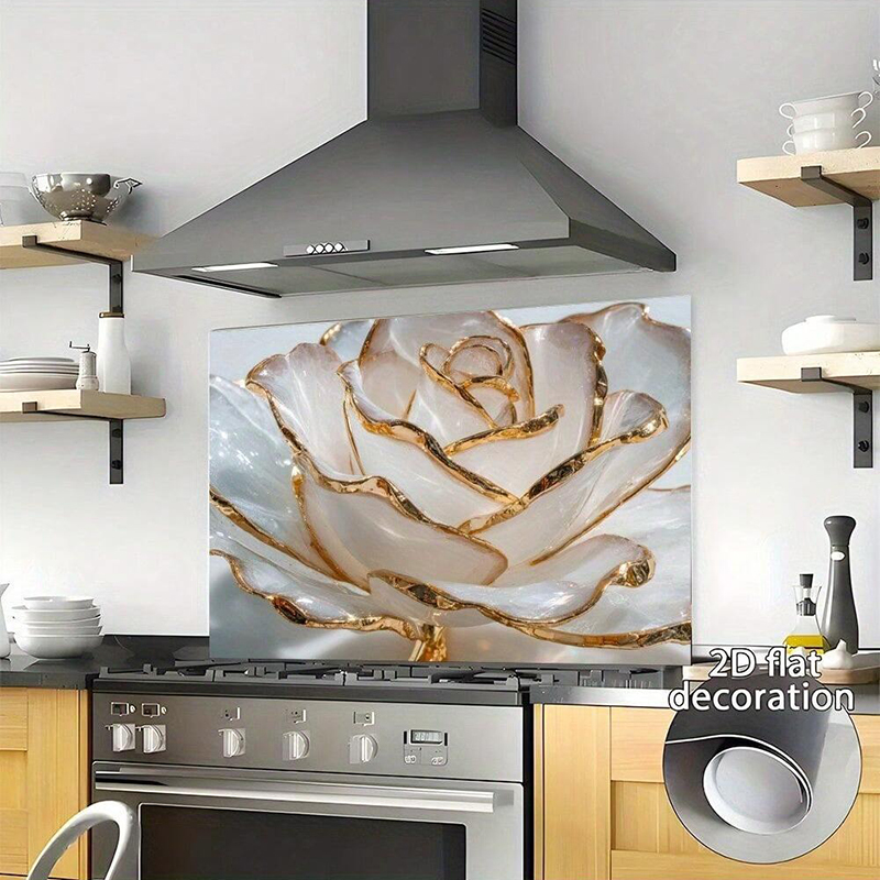 สติ๊กเกอร์ติดผนังลายดอกกุหลาบข - Interior Design Kitchen Modern บทวิจารณ์และราคา