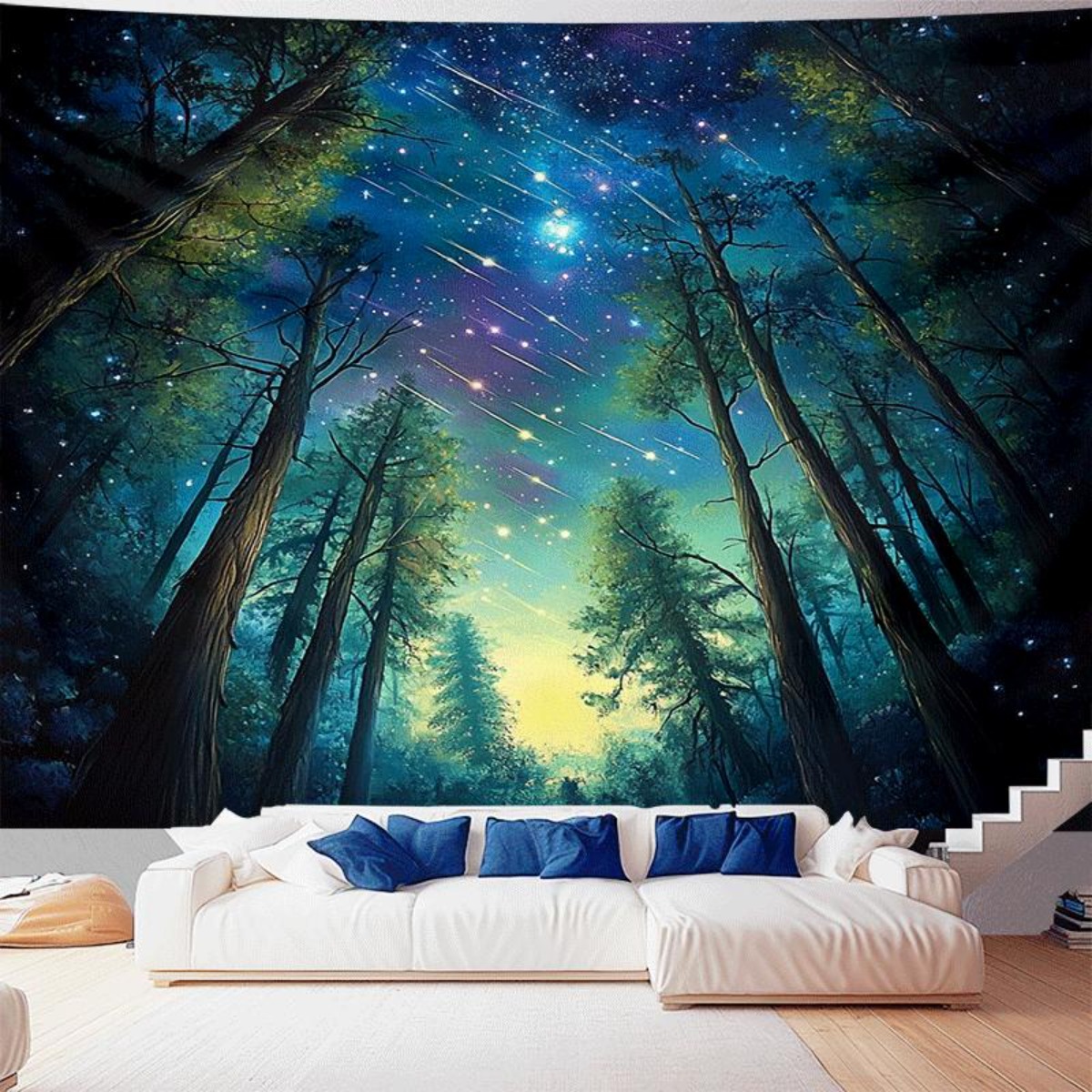 ผ้าแขวนผนังลายท้องฟ้าป่ากลางคื - Interior Design Hd บทวิจารณ์และราคา