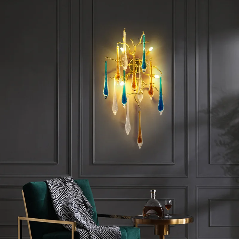 โคมไฟเพดานคริสตัลสีสันสดใสสไตล - Interior Design Luxury Living Room บทวิจารณ์และราคา